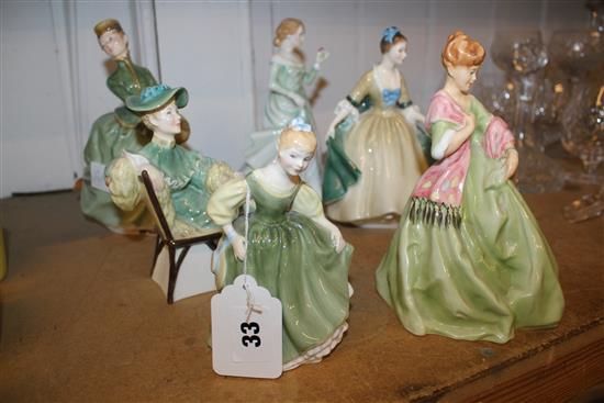 6 Royal Doulton figures